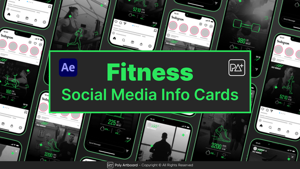 VideoHive Fitness Social Media Info Cards For After Effects 50360068