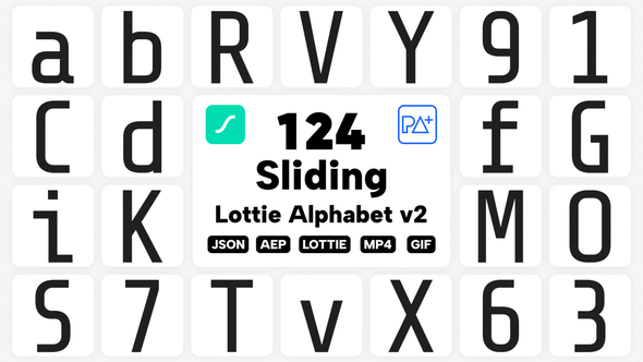 VideoHive Sliding Lottie Alphabet V2 50108693