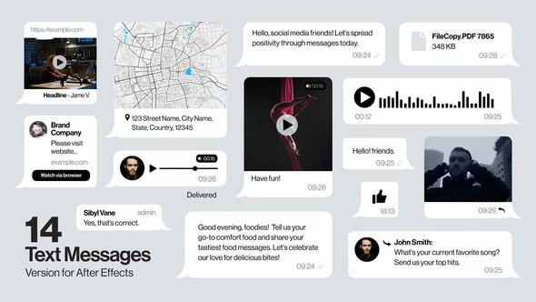 VideoHive Text Messages Video Template 50143621