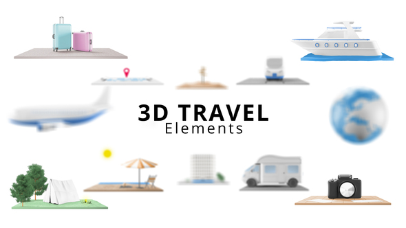 VideoHive 3D Travel Elements 50500516