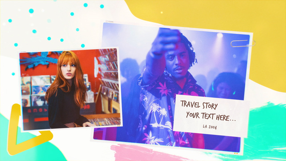 VideoHive Color Travel Photo Frames Slideshow 4K 25335909