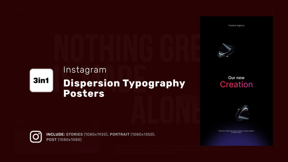 VideoHive Instagram Dispersion Typography Posters 50672751