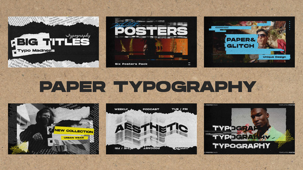VideoHive Paper Typography Posters 50626592