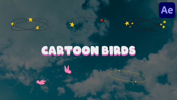 VideoHive Circling Cartoon Birds for After Effects 50863753