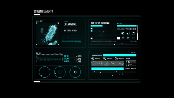 VideoHive HUD Screen Bacterial Scan 50811409