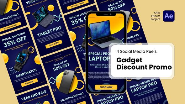 VideoHive Social Media Reels – Gadget Discount Promo After Effect Templates 50874339