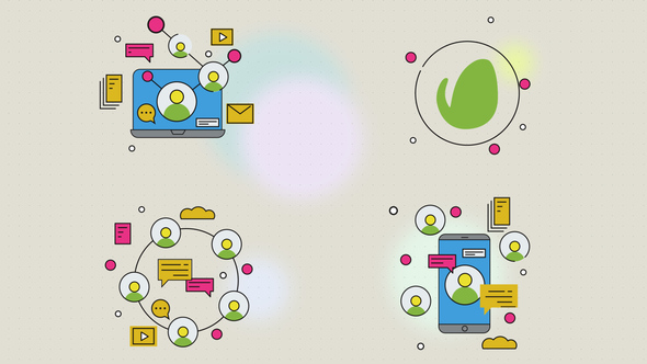 VideoHive Social Networks Line Art Opener 29315883