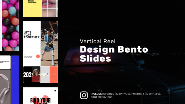 VideoHive Design Bento Slides Vertical Reel 51581784