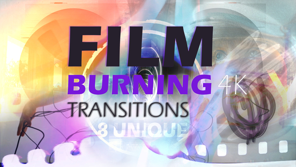 VideoHive Film Burning Transitions 4K 49416398
