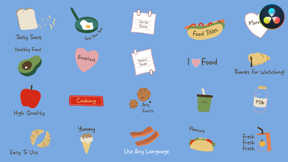 VideoHive Food Titles | DaVinci Resolve 49940744
