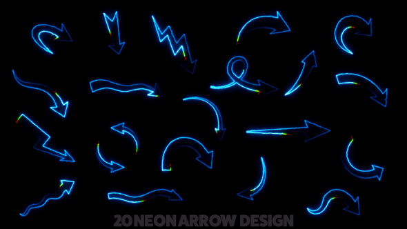 VideoHive Neon Arrow Pack 52067947